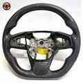 Honda Civic Type R FK8 style carbon fiber steering wheel frame with perforated leather sections and sport contour design by CJ Mod Garage
