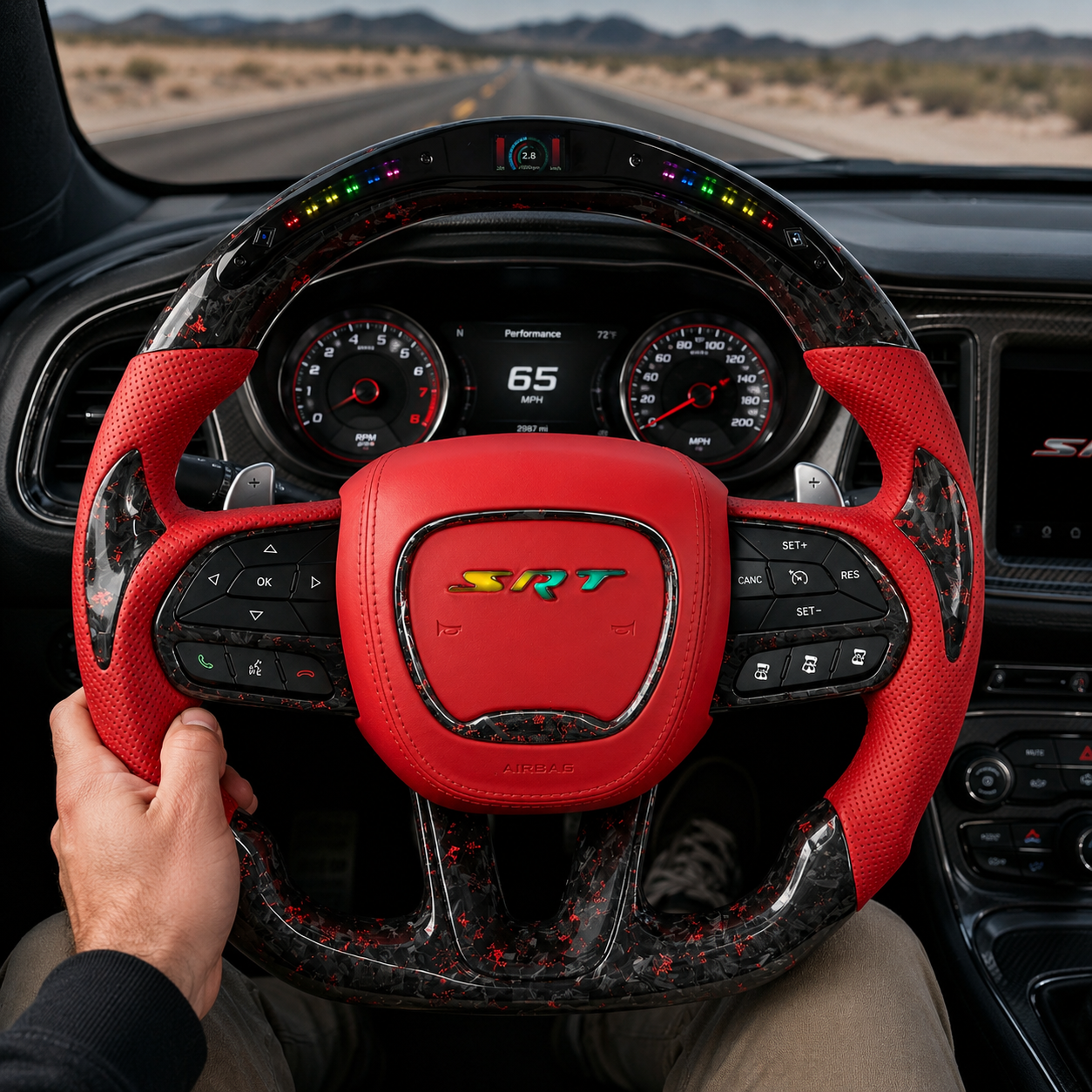 For Dodge Charger, Challenger, Hellcat Charger, Durango SRT, RT GT 2015-2023 Carbon Fiber Steering Wheel - CJ Mod Garage 10