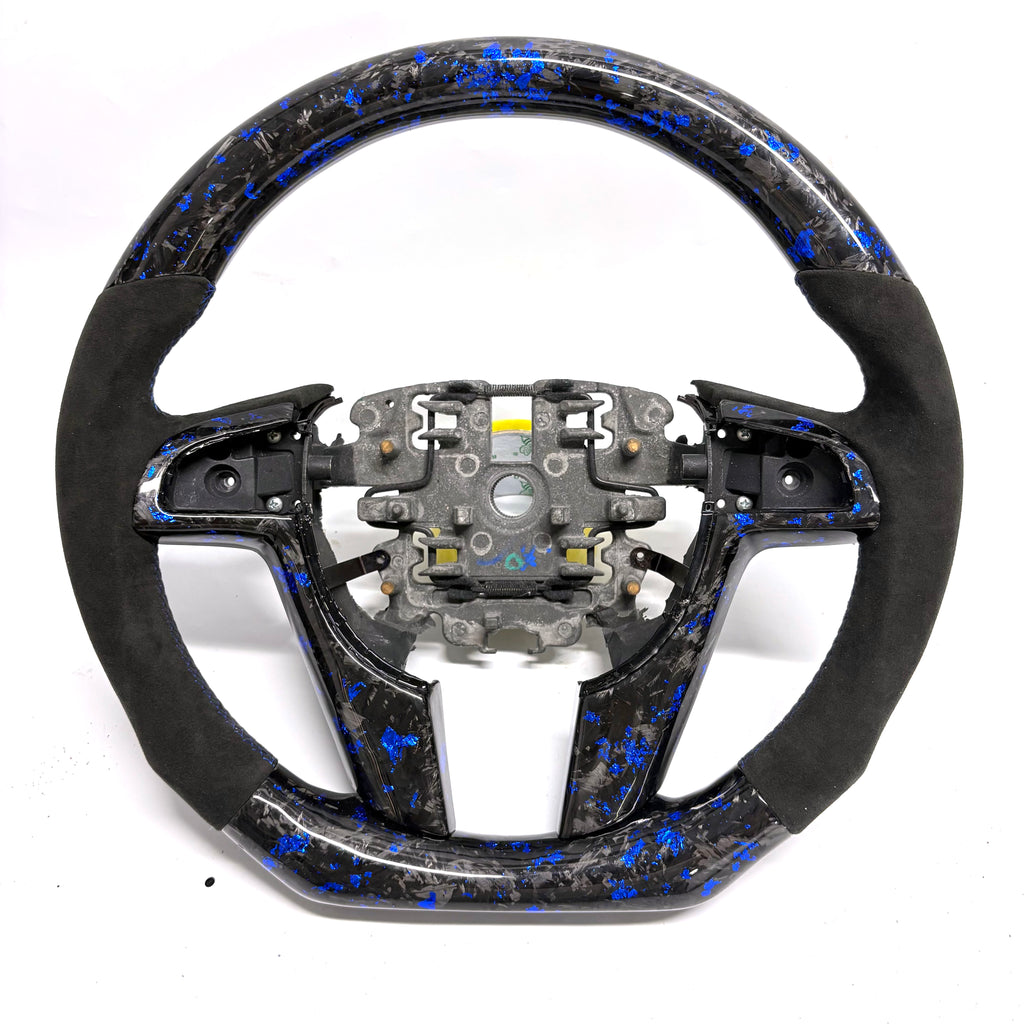 FOR Holden VE/Pontiac G8 Steering Wheel - Blue Forged Carbon Fiber & Black Alcantara - CJ Mod Garage
