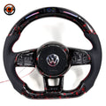 Red forged carbon LED wheel with round airbag cover for MK7 GTI Golf 6 7 7 5 R R Line CC Polo Passat B8 CJ Mod Garage