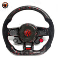 Volkswagen Golf GTI Mk7 Mk7 5 2013 to 2020 red forged carbon round airbag steering wheel CJ Mod Garage