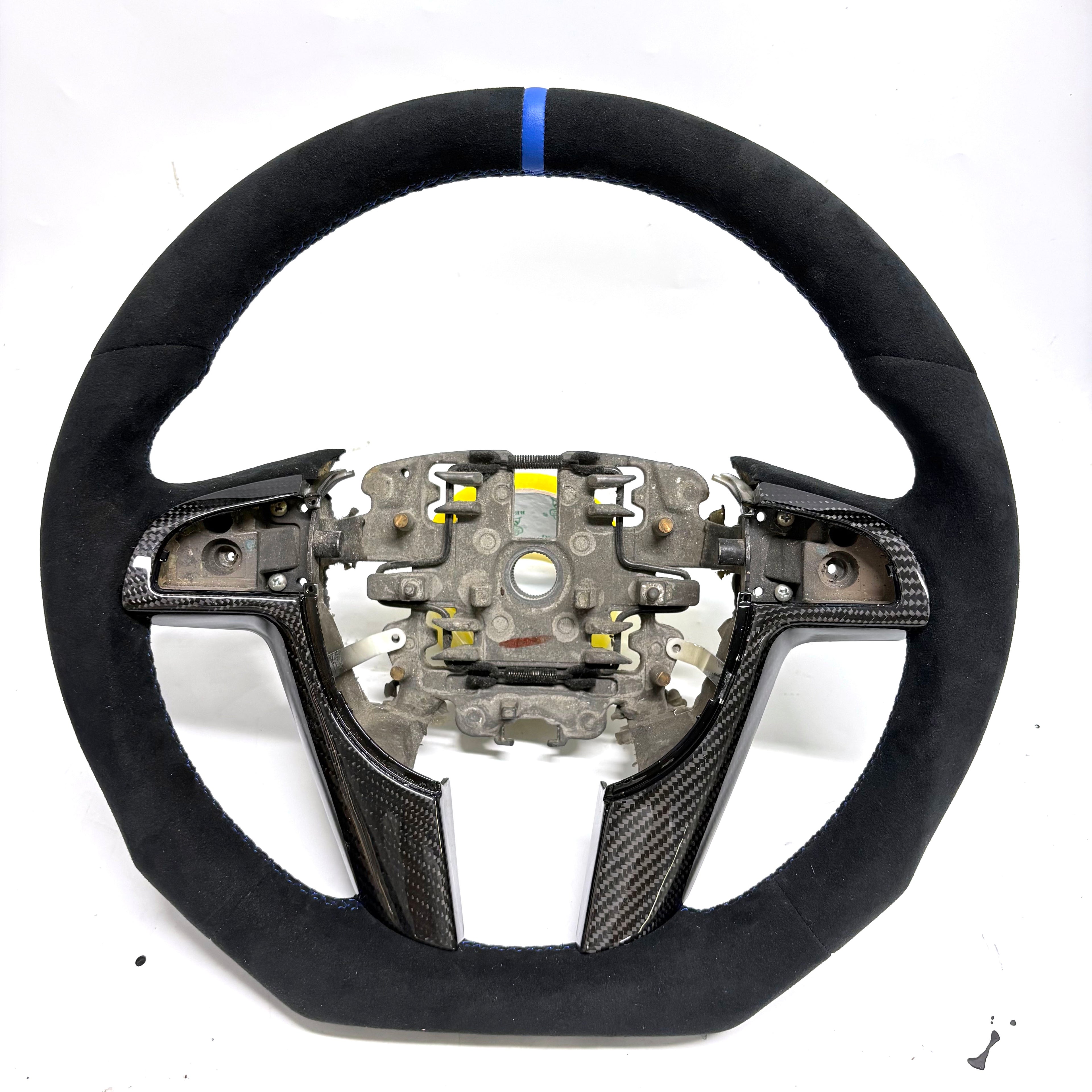 FOR Holden Commodore VE/Pontiac G8 steering wheel - Black Alcantara & Blue stripe at 12 o'clock - CJ Mod Garage