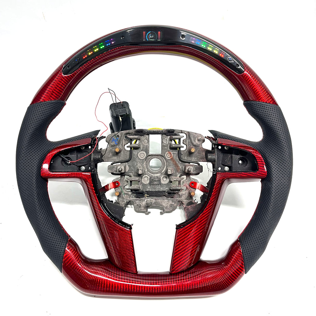 FOR Holden VE/Pontiac G8 Steering Wheel - Red Carbon Fiber & Black Perforated Leather & LED - CJ Mod Garage