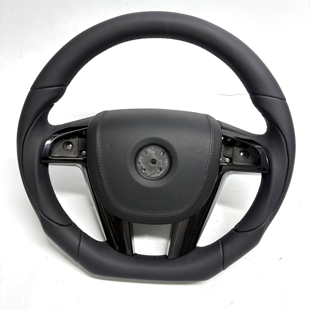 FOR Holden Commodore VE/Pontiac G8 Steering Wheel - Black Smooth Leather & Black Smooth Leather Airbag Cover - CJ Mod Garage 