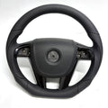 FOR Holden Commodore VE/Pontiac G8 Steering Wheel - Black Smooth Leather & Black Smooth Leather Airbag Cover - CJ Mod Garage 