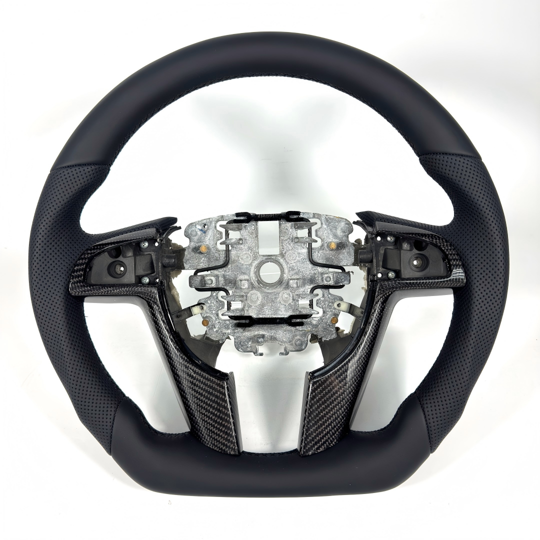 FOR Holden Commodore VE/Pontiac G8 Steering Wheel - Black Smooth Leather & Black Perforated Leather - CJ Mod Garage &