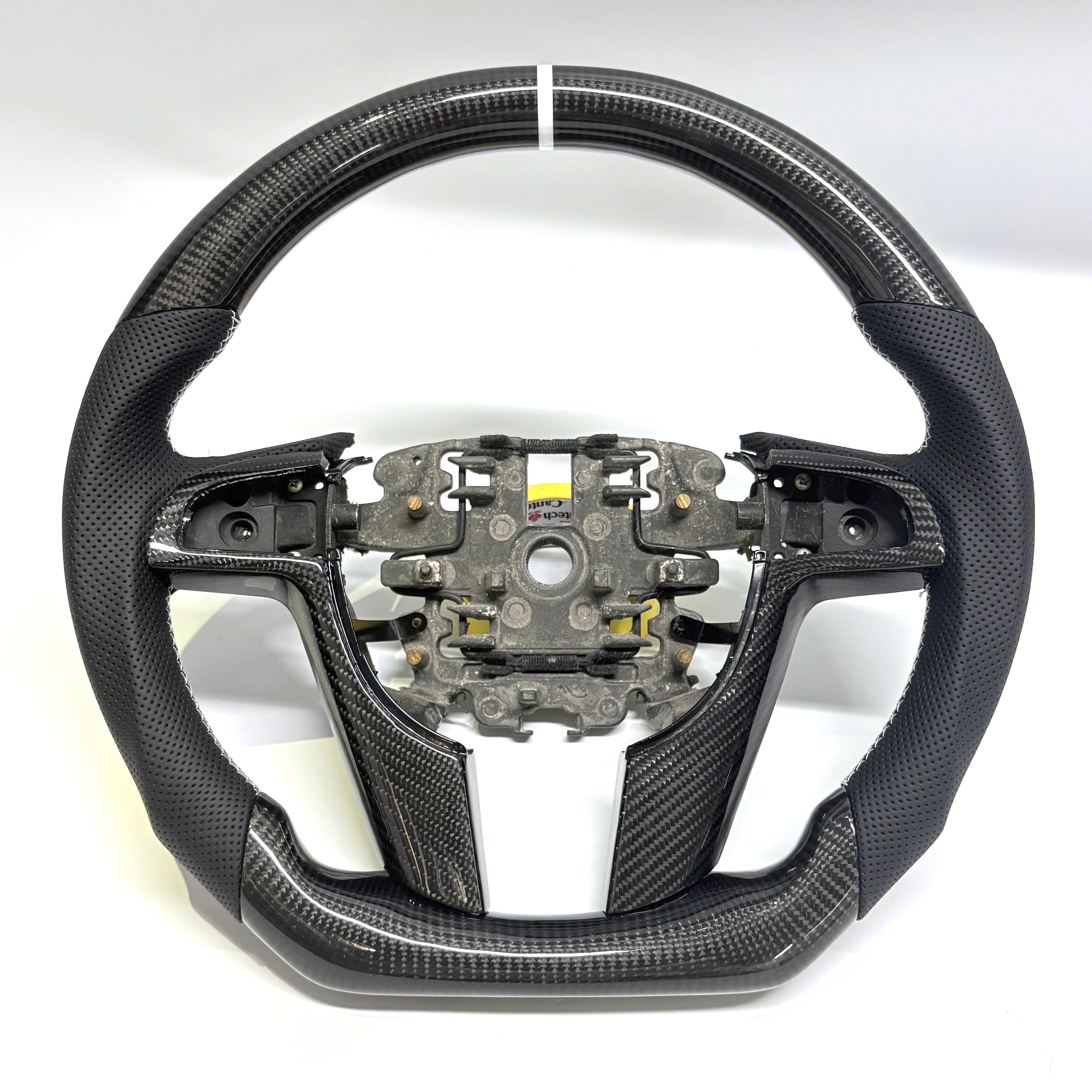 FOR Holden VE/Pontiac G8 Steering Wheel - Black Carbon Fiber & Black Perforated Leather - CJ Mod Garage