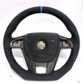 FOR Holden Commodore VE/Pontiac G8 Steering Wheel - Black Alcantara & Blue Stripe at 12 o'clock & Alcantara Airbag Cover - CJ Mod Garage