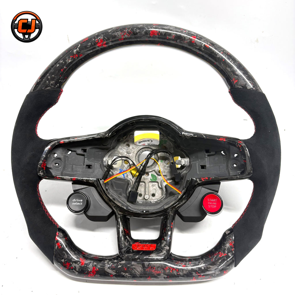 Volkswagen Golf GTI Mk7 and Mk7 5 2013 to 2020 rear wiring view red forged carbon wheel shell CJ Mod Garage