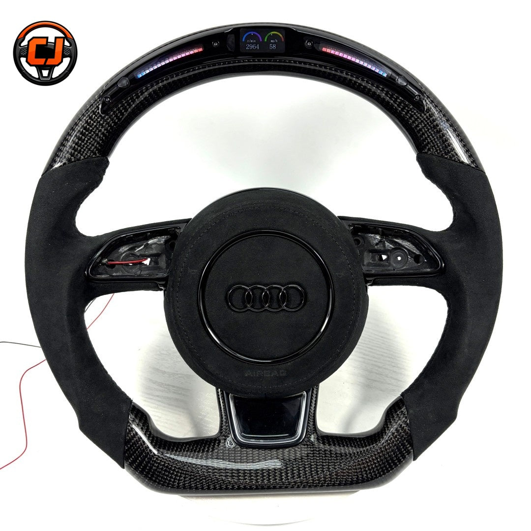 audi b8 carbon fiber steering wheel, audi alcantara steering wheel, audi led display steering wheel, audi rs style steering wheel led, audi carbon fiber steering wheel led, audi flat bottom steering wheel alcantara, audi performance steering wheel carbon fiber, audi custom steering wheel led display, audi b8 rs5 steering wheel carbon, audi sport steering wheel alcantara grip, audi racing steering wheel led shift lights, audi upgraded steering wheel carbon alcantara, audi luxury steering wheel led display, a