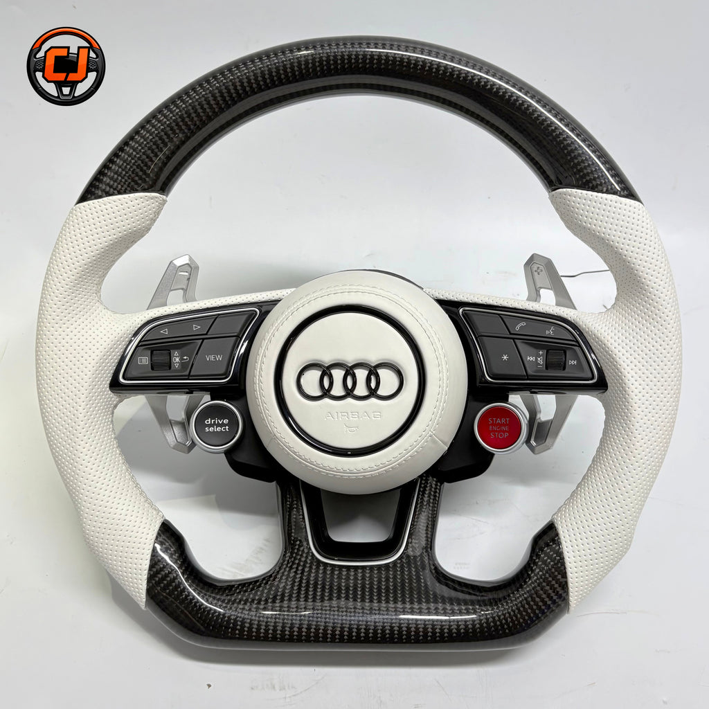 Carbon Fiber Audi Steering Wheel for A1 A3 A4 A5 A6 A7 C6 C7 S3 S4 S5 S7 Q3 Q5 Q7 SQ5 RS RS3 RS5 RS6 B8 B9 8P 8V R8 TT -CJ Mod Garage 95