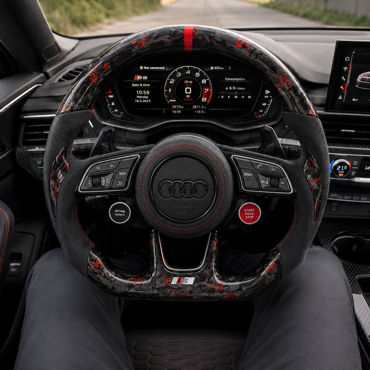 Carbon Fiber Audi Steering Wheel for A1 A3 A4 A5 A6 A7 C6 C7 S3 S4 S5 S7 Q3 Q5 Q7 SQ5 RS RS3 RS5 RS6 B8 B9 8P 8V R8 TT -CJ Mod Garage 29