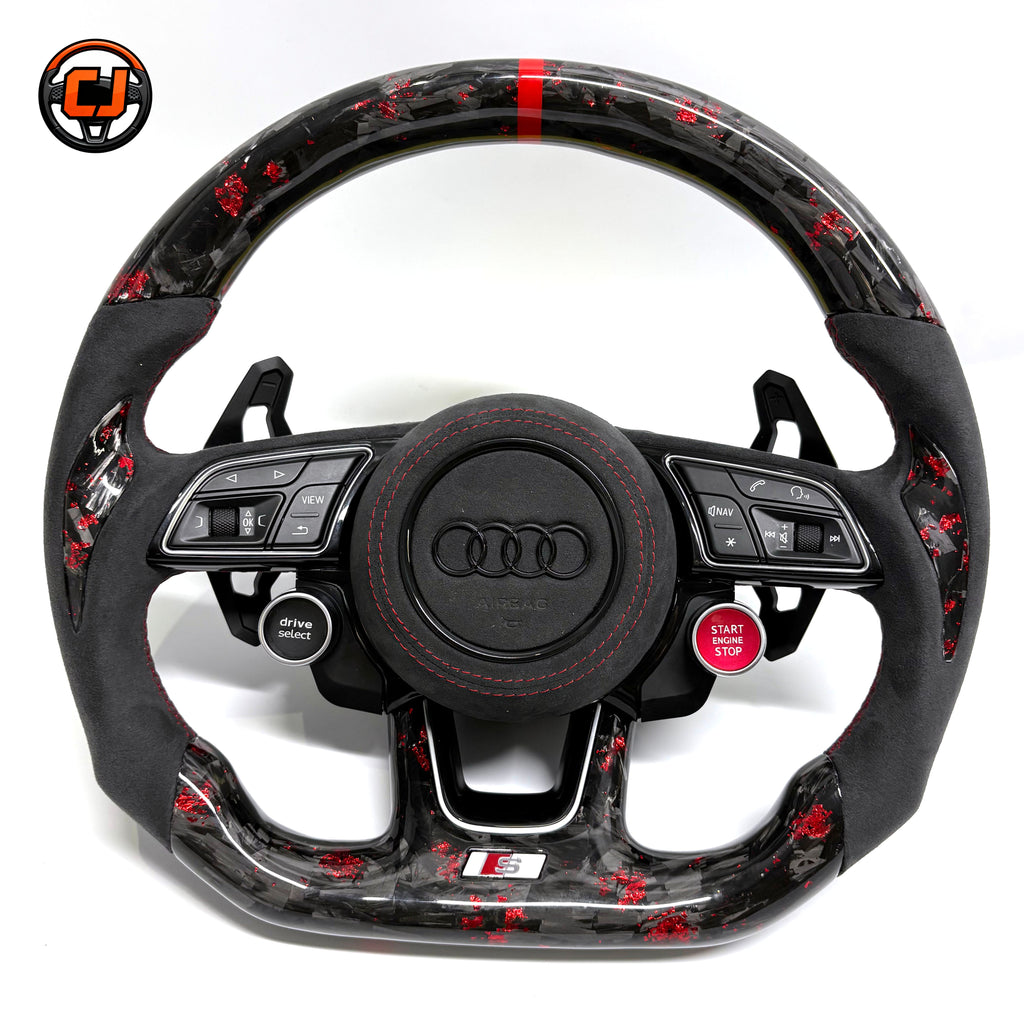Carbon Fiber Audi Steering Wheel for A1 A3 A4 A5 A6 A7 C6 C7 S3 S4 S5 S7 Q3 Q5 Q7 SQ5 RS RS3 RS5 RS6 B8 B9 8P 8V R8 TT -CJ Mod Garage 99