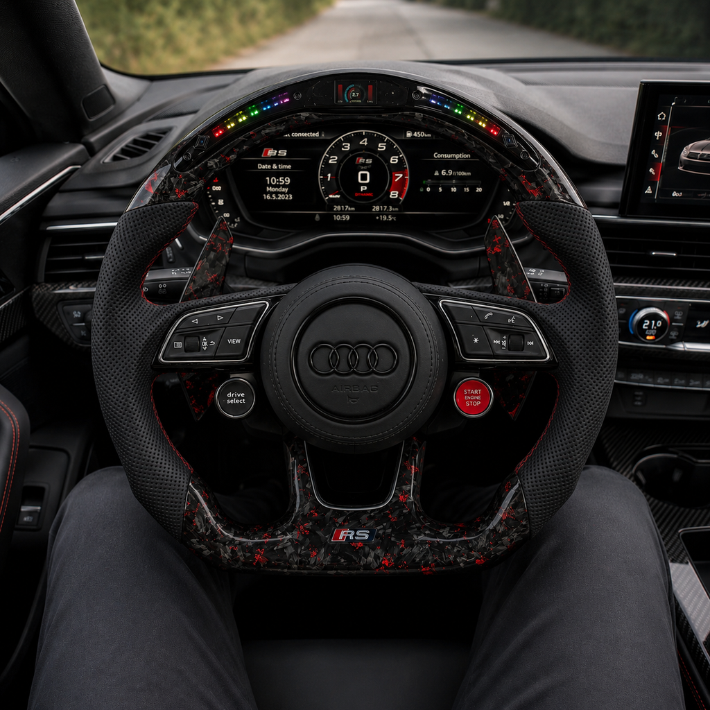 Carbon Fiber Audi Steering Wheel for A1 A3 A4 A5 A6 A7 C6 C7 S3 S4 S5 S7 Q3 Q5 Q7 SQ5 RS RS3 RS5 RS6 B8 B9 8P 8V R8 TT -CJ Mod Garage 25