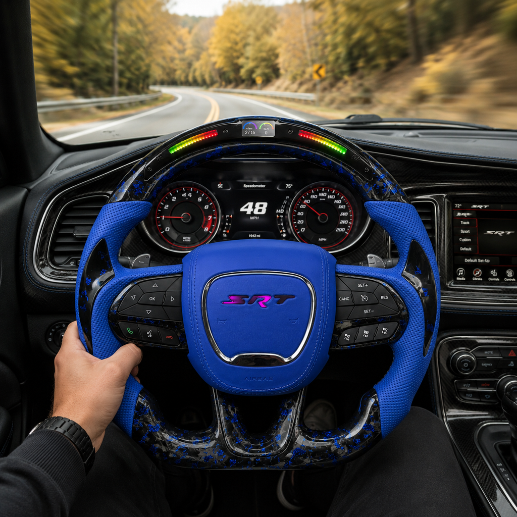 For Dodge Charger, Challenger, Hellcat Charger, Durango SRT, RT GT 2015-2023 Carbon Fiber Steering Wheel - CJ Mod Garage 22