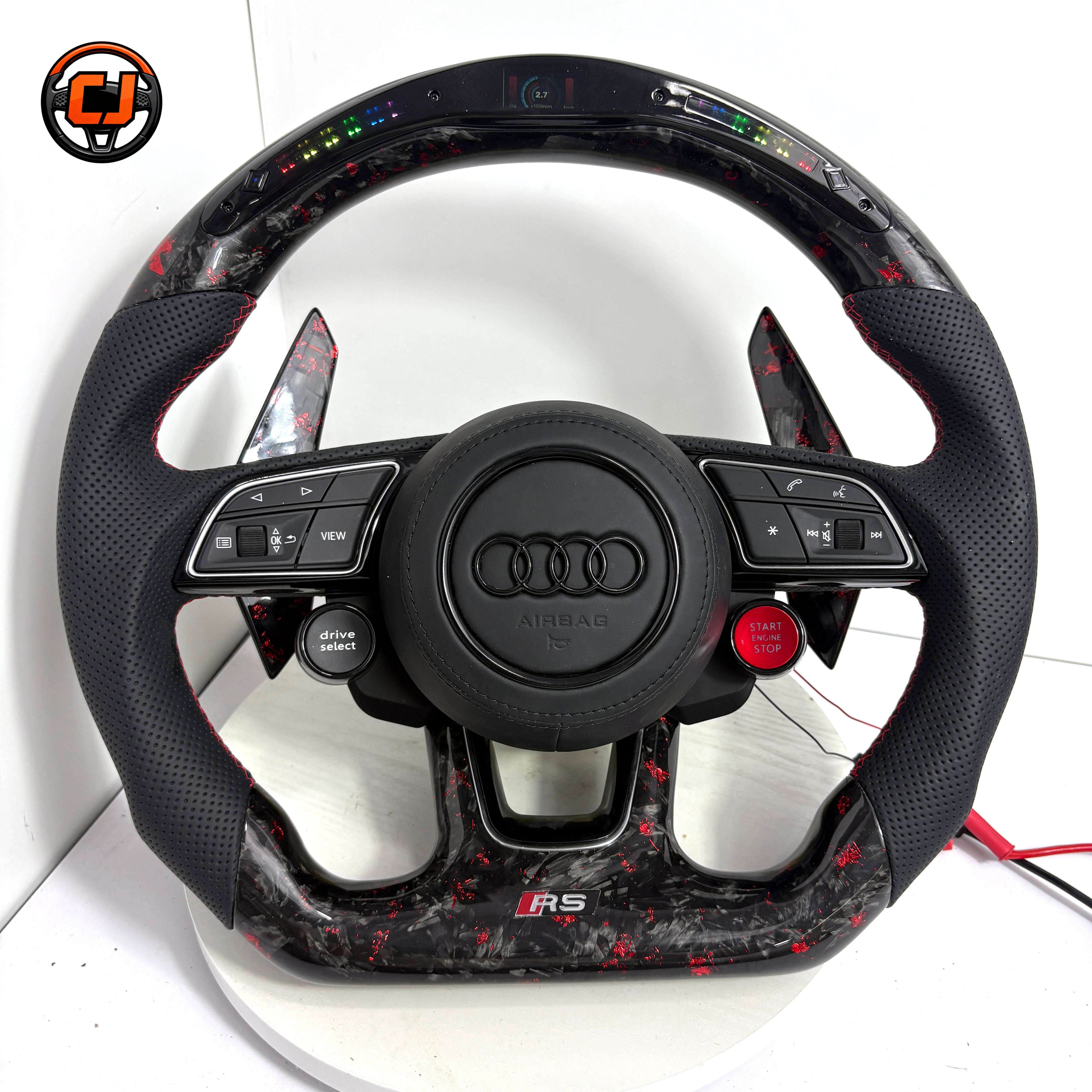 Carbon Fiber Audi Steering Wheel for A1 A3 A4 A5 A6 A7 C6 C7 S3 S4 S5 S7 Q3 Q5 Q7 SQ5 RS RS3 RS5 RS6 B8 B9 8P 8V R8 TT -CJ Mod Garage 97