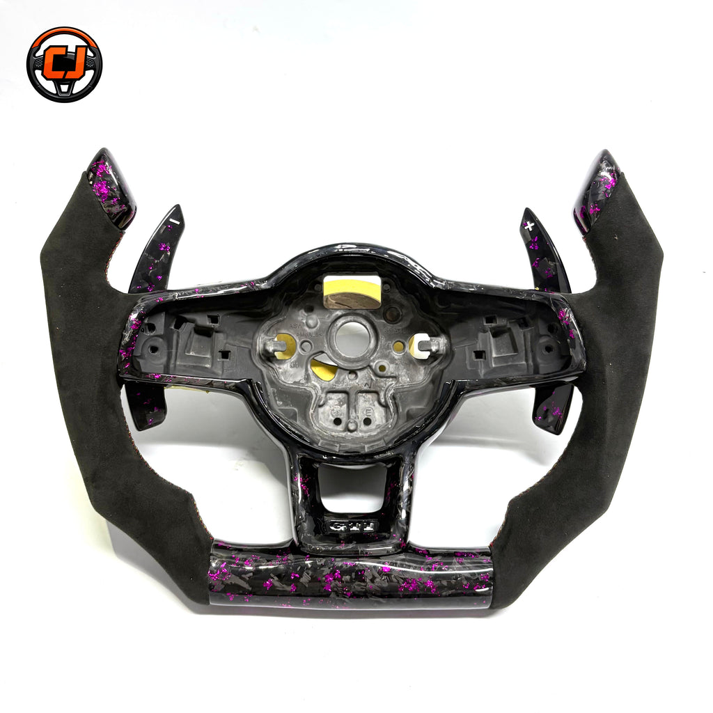 Volkswagen Golf GTI Mk7 2013 to 2020 open top pink forged carbon wheel shell rear view CJ Mod Garage