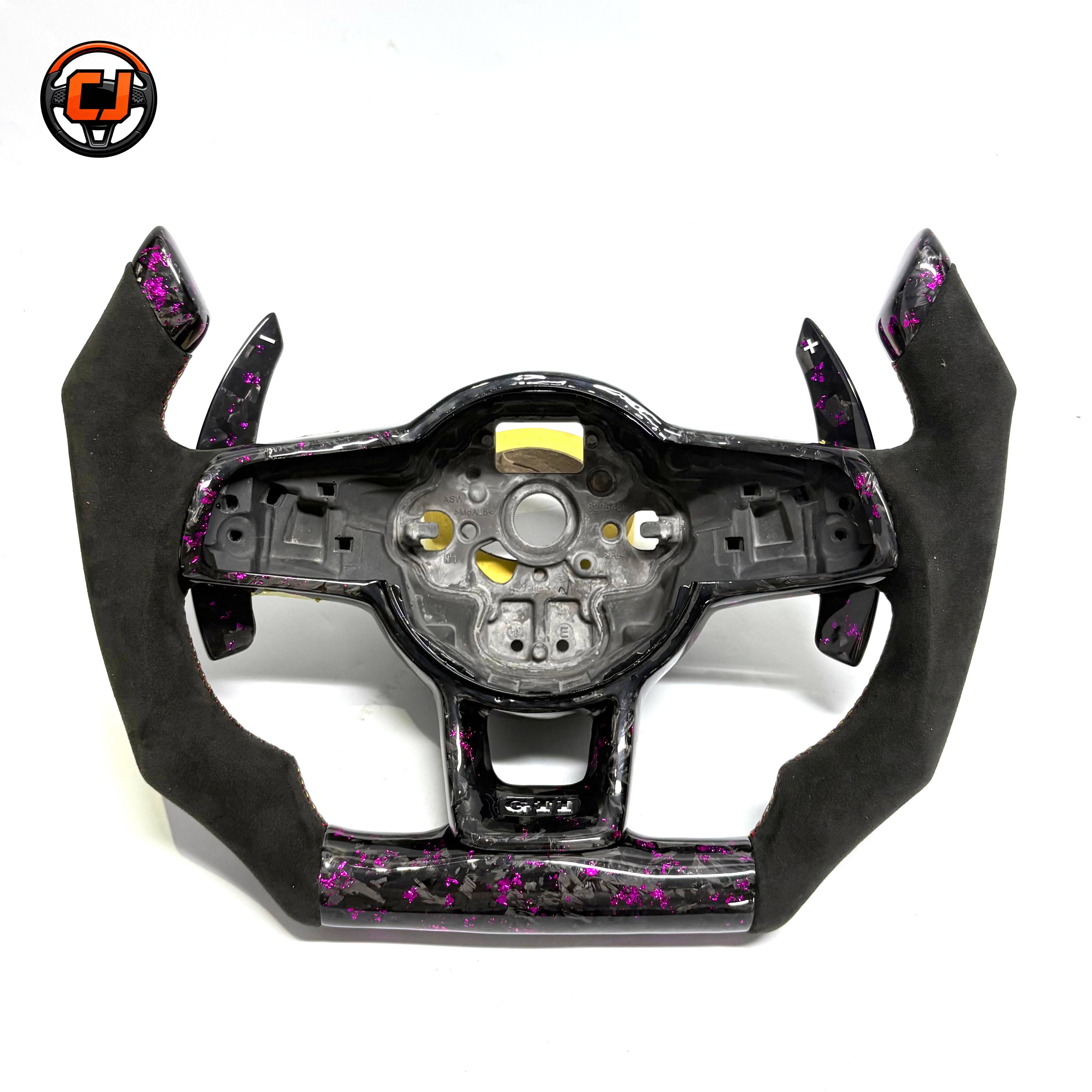 Volkswagen Golf GTI Mk7 2013 to 2020 open top pink forged carbon wheel shell rear view CJ Mod Garage