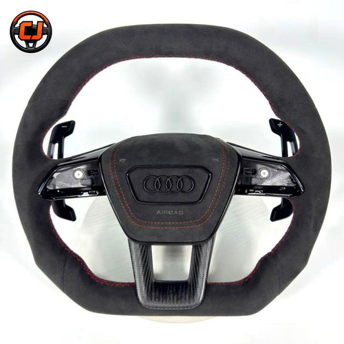  audi alcantara steering wheel, carbon fiber steering wheel, audi custom steering wheel, audi sport steering wheel, flat bottom audi wheel, audi performance steering wheel, audi black red stitch wheel, audi rs steering wheel, luxury car steering wheel, audi interior upgrade, aftermarket audi steering wheel, audi s line steering wheel, audi racing steering wheel, alcantara carbon wheel
