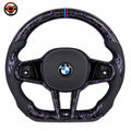 BMW X4 G02 2019-2024 purple forged carbon flat-bottom steering wheel front view by CJ Mod Garage