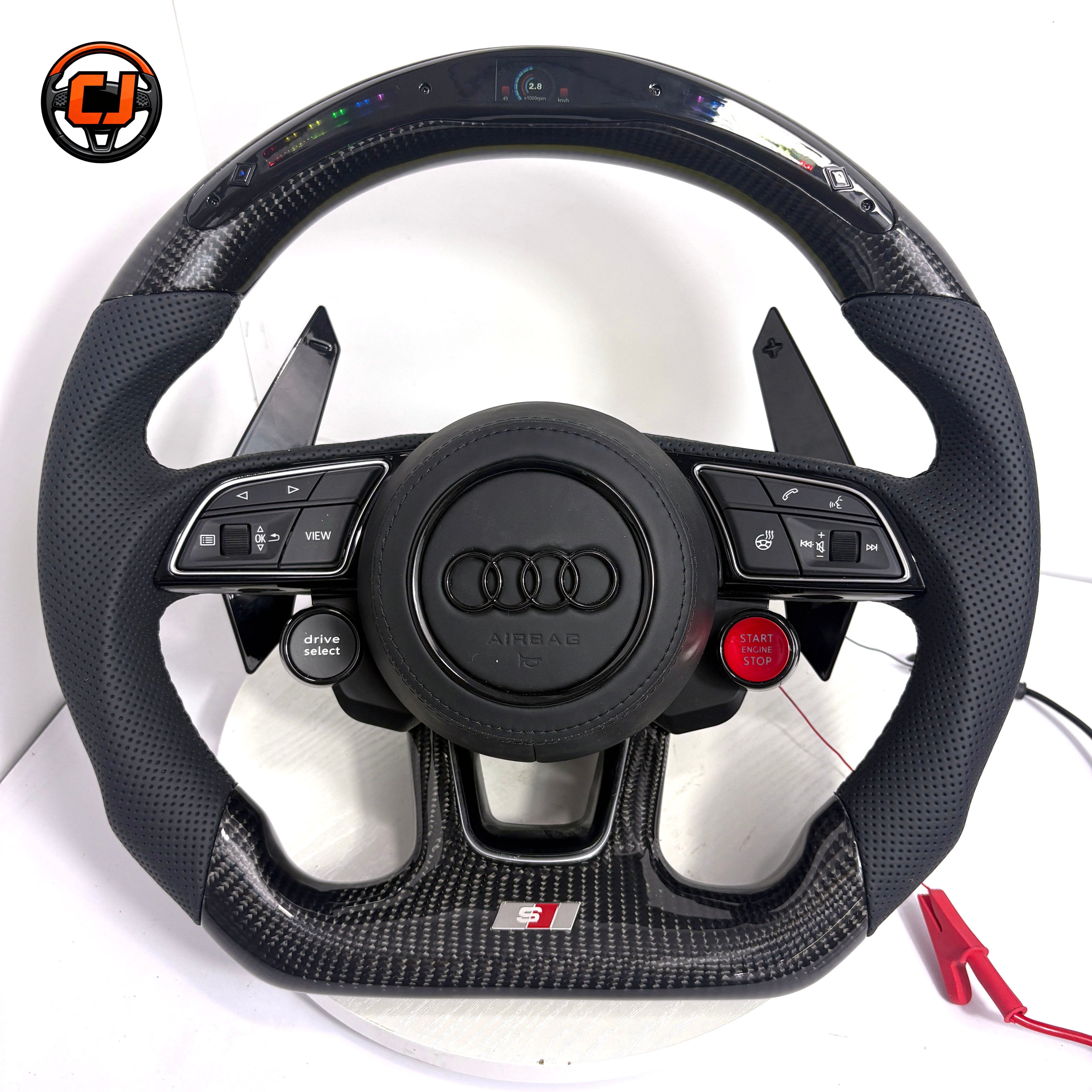 Carbon Fiber Audi Steering Wheel for A1 A3 A4 A5 A6 A7 C6 C7 S3 S4 S5 S7 Q3 Q5 Q7 SQ5 RS RS3 RS5 RS6 B8 B9 8P 8V R8 TT -CJ Mod Garage 98