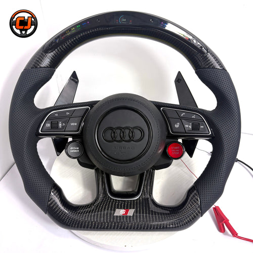 Carbon Fiber Audi Steering Wheel for A1 A3 A4 A5 A6 A7 C6 C7 S3 S4 S5 S7 Q3 Q5 Q7 SQ5 RS RS3 RS5 RS6 B8 B9 8P 8V R8 TT -CJ Mod Garage 98