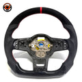 VW Golf GTI Mk7 2013 to 2020 rear view steering wheel shell with red stitching and red top stripe CJ Mod Garage
