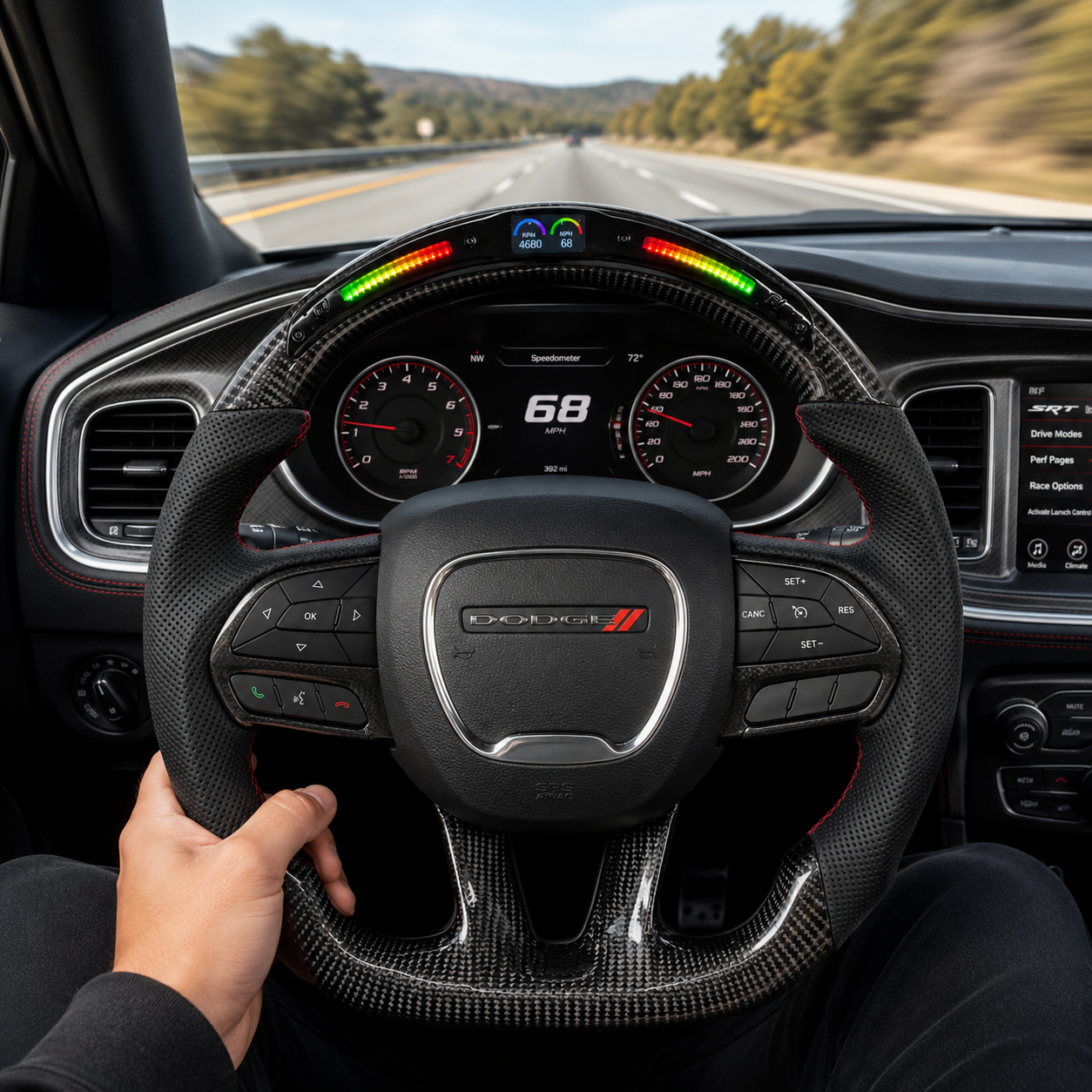 For Dodge Charger Challenger Hellcat Charger Durango SRT RT GT 2015-2023 Carbon Fiber Steering Wheel - CJ Mod Garage 30