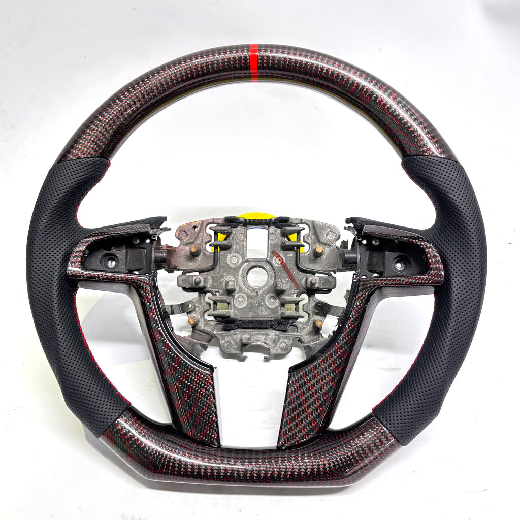 FOR Holden VE/Pontiac G8 Steering Wheel - Red Carbon Fiber & Black Perforated Leather - CJ Mod Garage