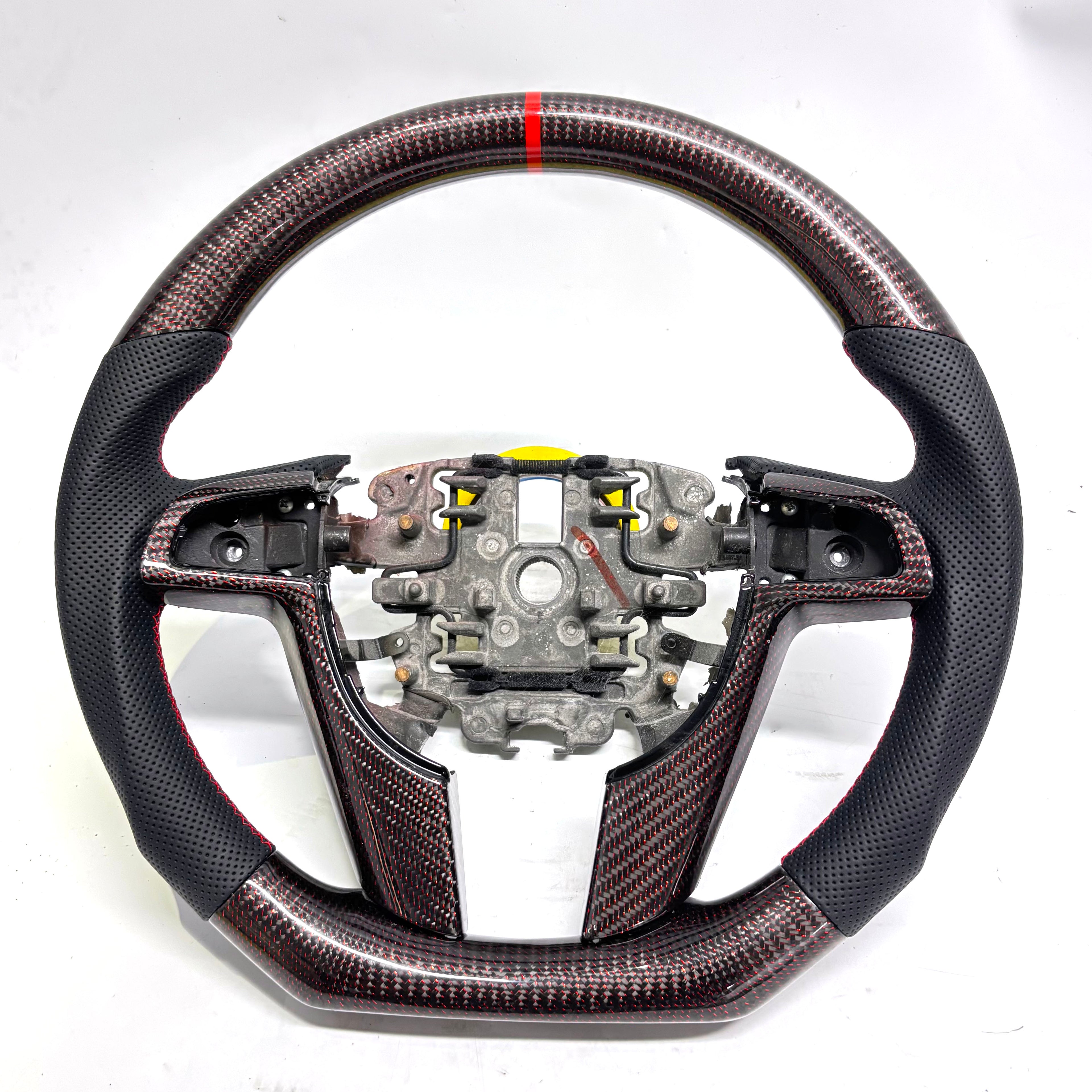 FOR Holden VE/Pontiac G8 Steering Wheel - Red Carbon Fiber & Black Perforated Leather - CJ Mod Garage