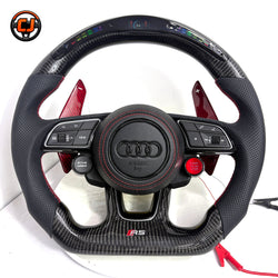 Carbon Fiber Audi Steering Wheel for A1 A3 A4 A5 A6 A7 C6 C7 S3 S4 S5 S7 Q3 Q5 Q7 SQ5 RS RS3 RS5 RS6 B8 B9 8P 8V R8 TT -CJ Mod Garage 100