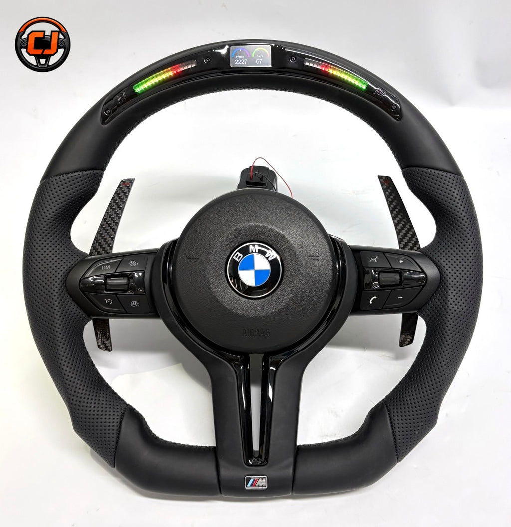 For BMW F10 F11 F15 F18 F20 F23 F25 F30 F32 F35 F40 F80 E84 E87 E90 E92 E93 2005-2019 Nappa Leather/Alcantara Steering Wheel - CJ Mod Garage 1