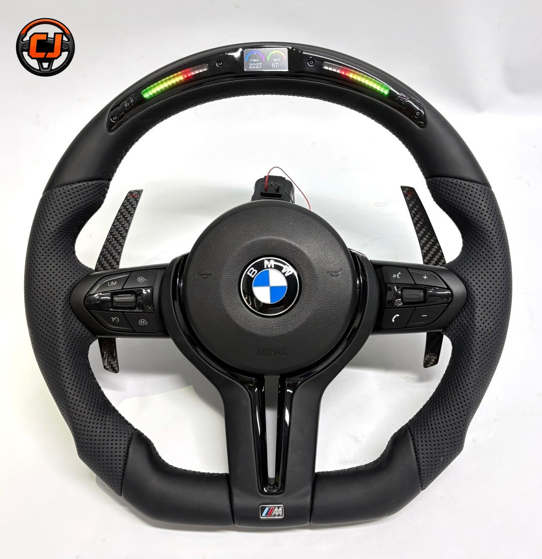 For BMW F10 F11 F15 F18 F20 F23 F25 F30 F32 F35 F40 F80 E84 E87 E90 E92 E93 2005-2019 Nappa Leather/Alcantara Steering Wheel - CJ Mod Garage 1