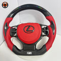 Hand Built Lexus F Sport Carbon Fiber Steering Wheel With Red Perforated Leather Included Airbag Cover And Racing Inspired Shape For Lexus IS 2014 2020 RC 2015 2020 GS 2013 2020 NX 2015 2021 CT 2014 2022 CJ Mod Garage
