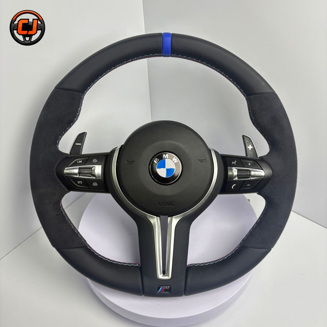 For BMW F10 F11 F15 F18 F20 F23 F25 F30 F32 F35 F40 F80 E84 E87 E90 E92 E93 2005-2019 Nappa Leather/Alcantara Steering Wheel - CJ Mod Garage 5