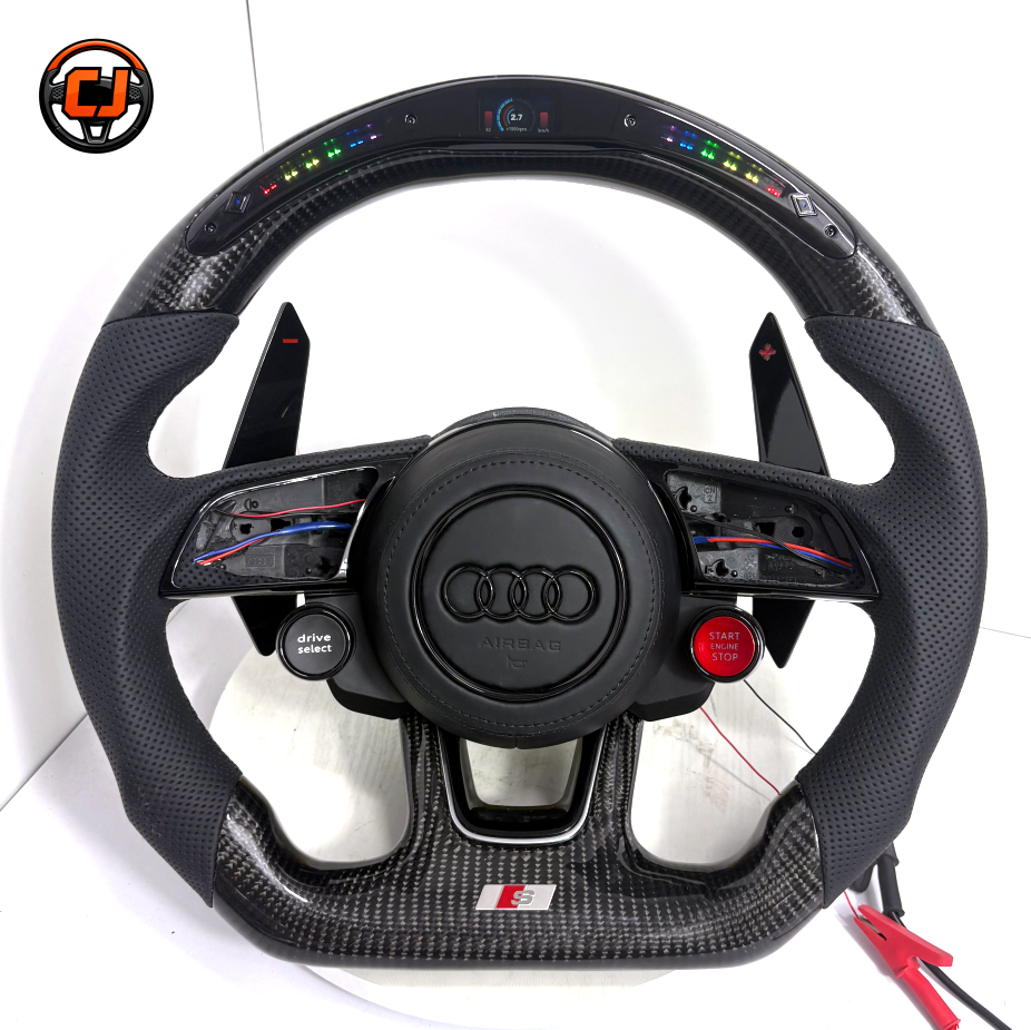 Carbon Fiber Audi Steering Wheel for A1 A3 A4 A5 A6 A7 C6 C7 S3 S4 S5 S7 Q3 Q5 Q7 SQ5 RS RS3 RS5 RS6 B8 B9 8P 8V R8 TT -CJ Mod Garage 91