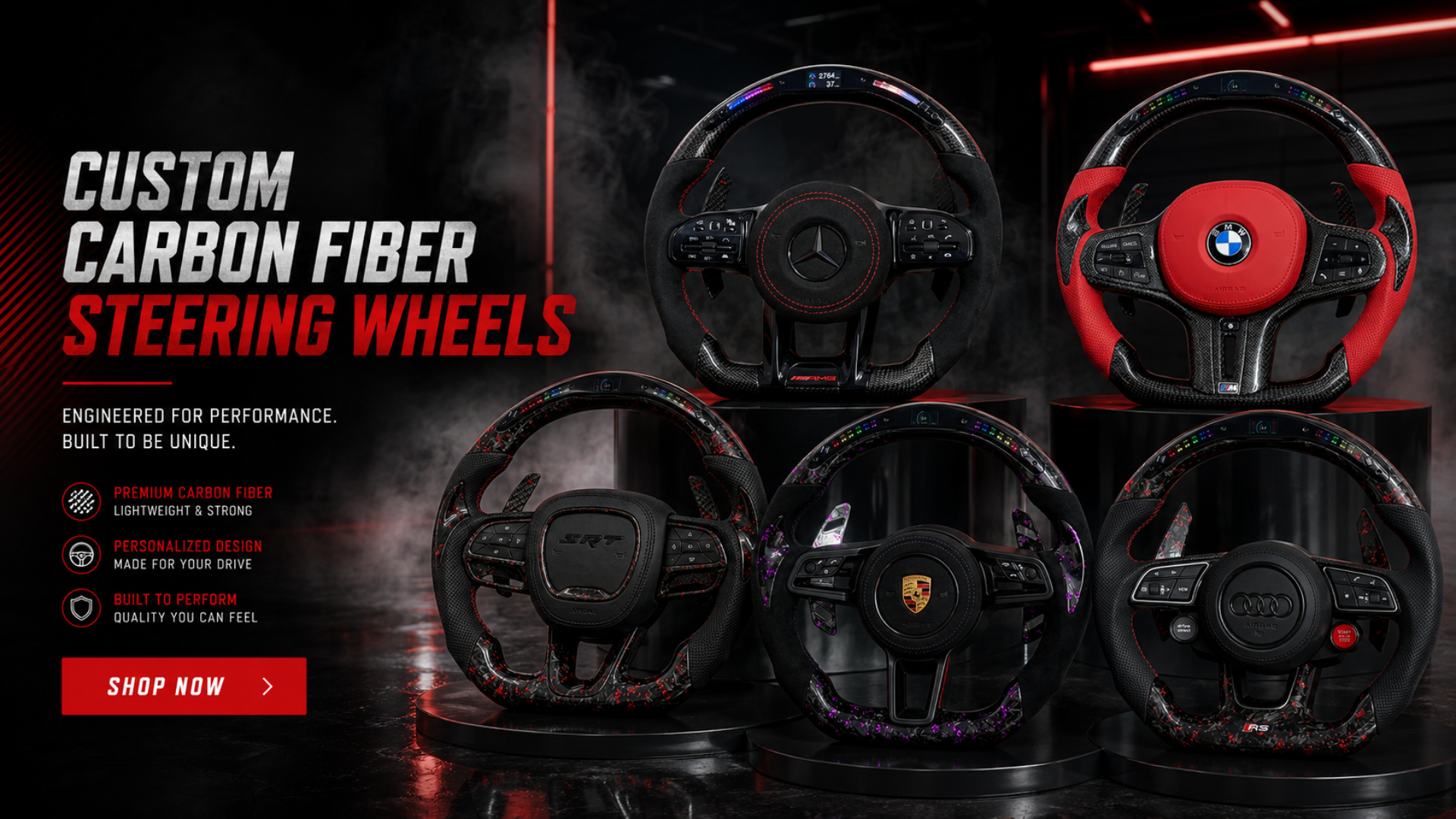 CUSTOM
CARBON FIBER
STEERING WHEELS-CJ Mod Garage