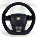 FOR Holden Commodore VE/Pontiac G8 Steering Wheel - Black Alcantara & Black Smooth Leather & Airbag Cover - CJ Mod Garage &