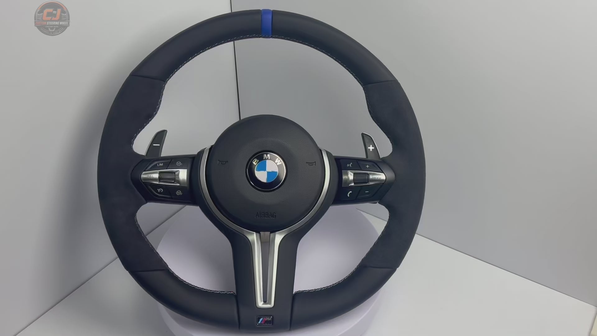For BMW F10 F11 F15 F18 F20 F23 F25 F30 F32 F35 F40 F80 E84 E87 E90 E92 E93 2005-2019 Nappa Leather/Alcantara Steering Wheel - CJ Mod Garage 8