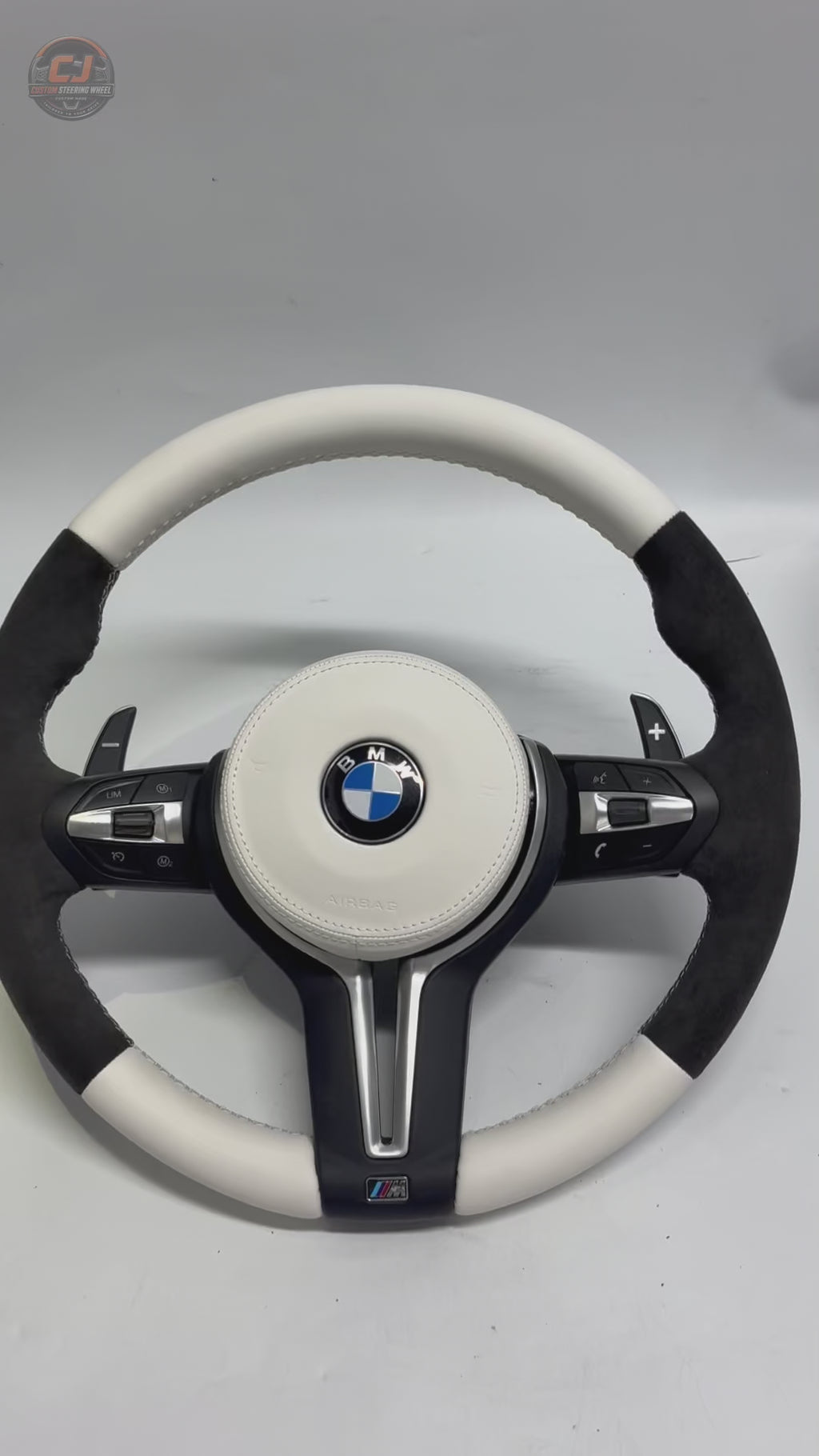 For BMW F10 F11 F15 F18 F20 F23 F25 F30 F32 F35 F40 F80 E84 E87 E90 E92 E93 2005-2019 Nappa Leather/Alcantara Steering Wheel - CJ Mod Garage 15