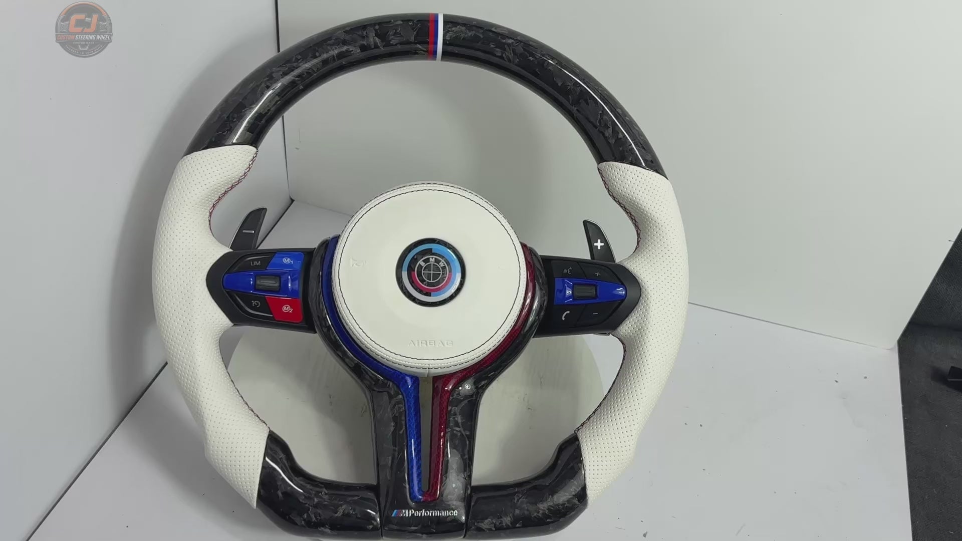 Forged Carbon Fiber Steering Wheel for BMW F10 F11 F15 F18 F20 F23 F25 F30 F32 F35 F40 F80 E84 E87 E90 E92 E93 2005~2019-CJ Mod Garage 4
