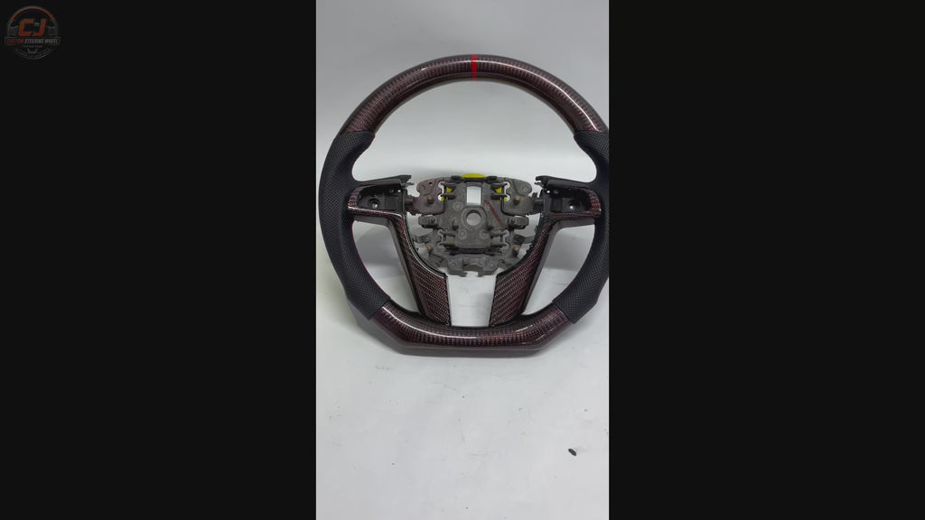 FOR Holden VE/Pontiac G8 Steering Wheel - Red Carbon Fiber & Black Perforated Leather - CJ Mod Garage & Video Showcase