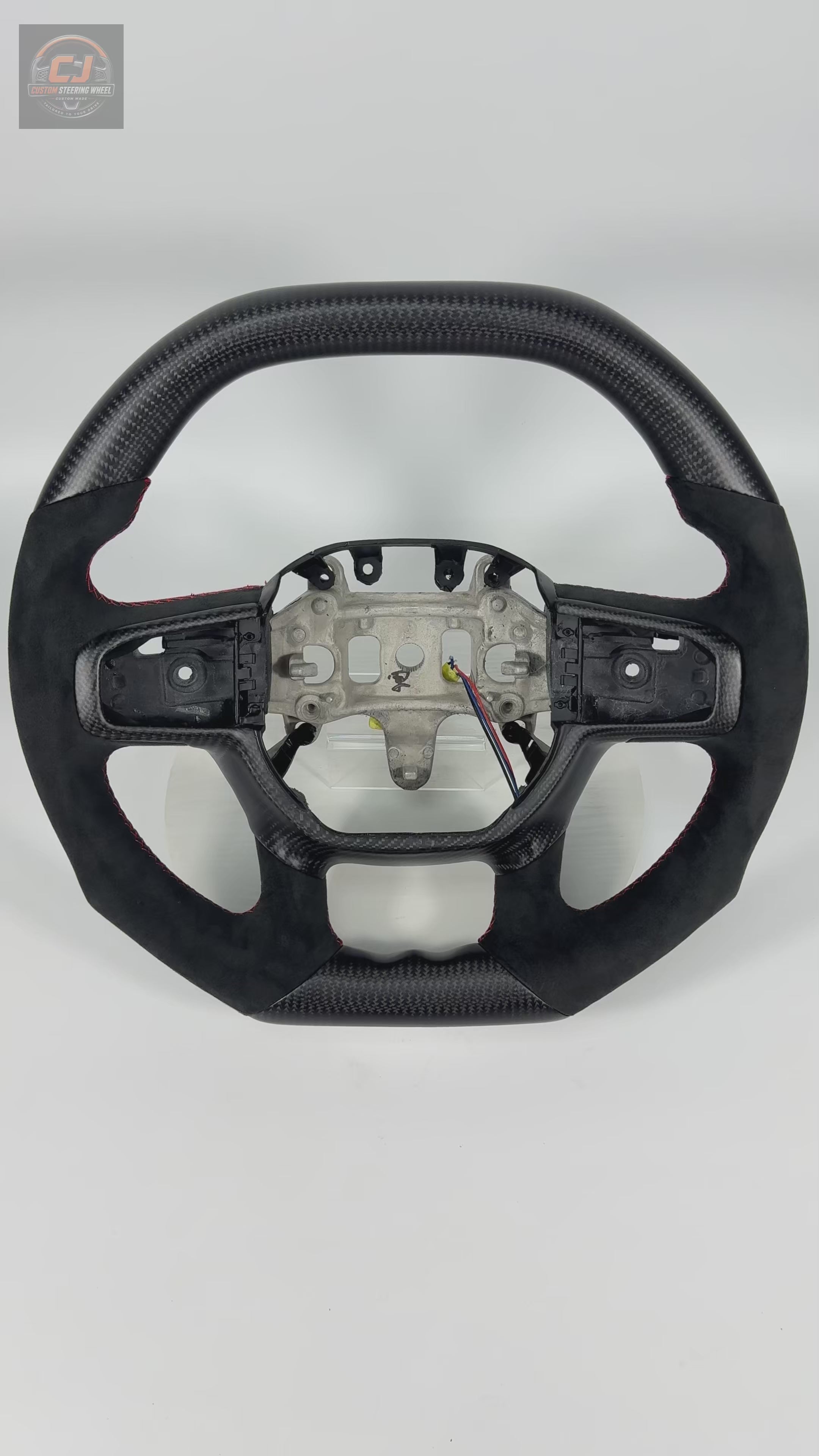 FOR Dodge Ram/Tyrannosaurus Rex Carbon Fiber Steering Wheel - CJ Mod Garage 2