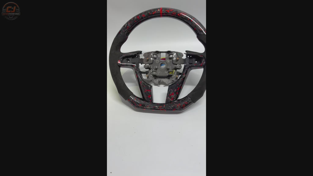 FOR Holden VE/Pontiac G8 Steering Wheel - Red Forged Carbon Fiber & Black Alcantara - CJ Mod Garage &Video Showcase