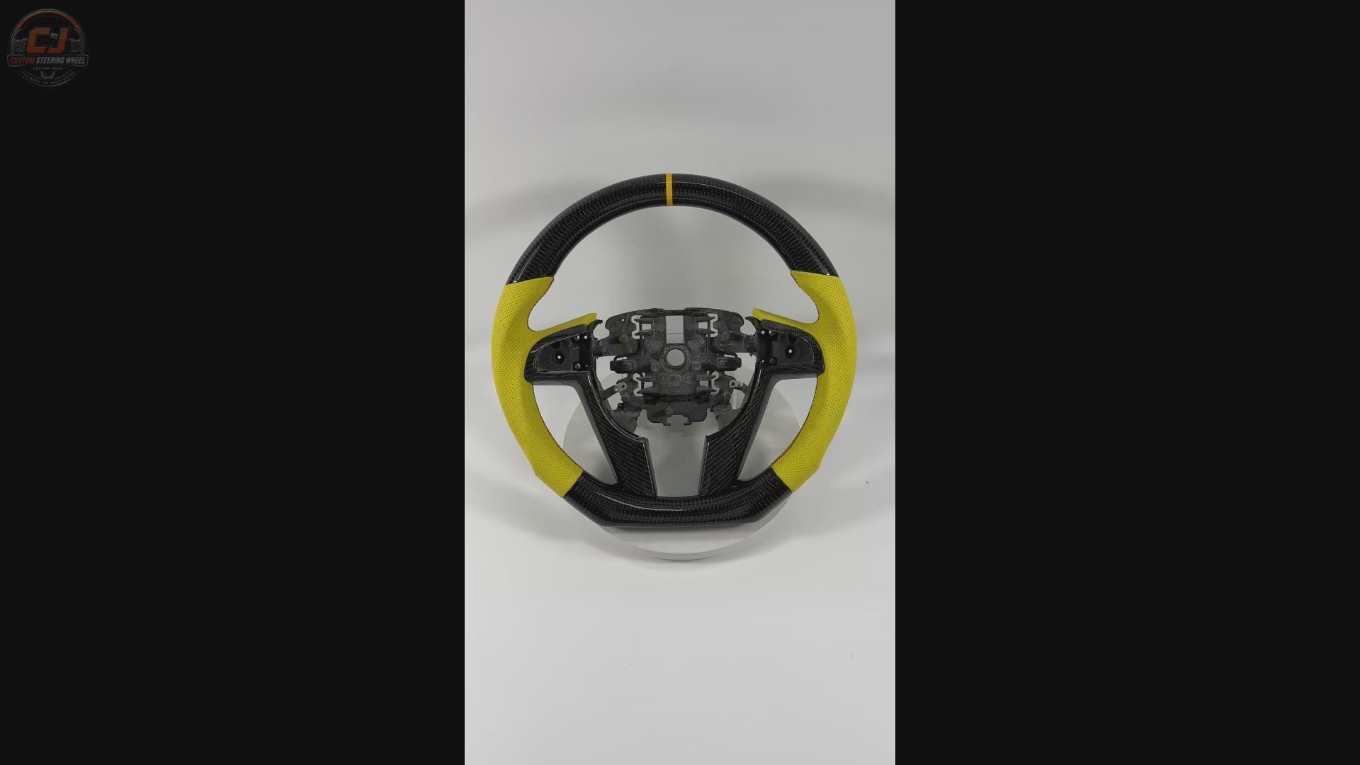 FOR Holden Commodore VE/Pontiac G8 Steering Wheel - Black Carbon Fiber & Yellow Perforated Leather - CJ Mod Garage & Video Showcase