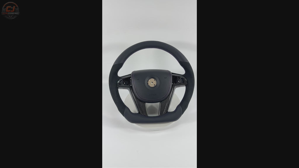 FOR Holden Commodore VE/Pontiac G8 Steering Wheel - Black Alcantara & Black Smooth Leather & Airbag Cover - CJ Mod Garage & Video Showcase