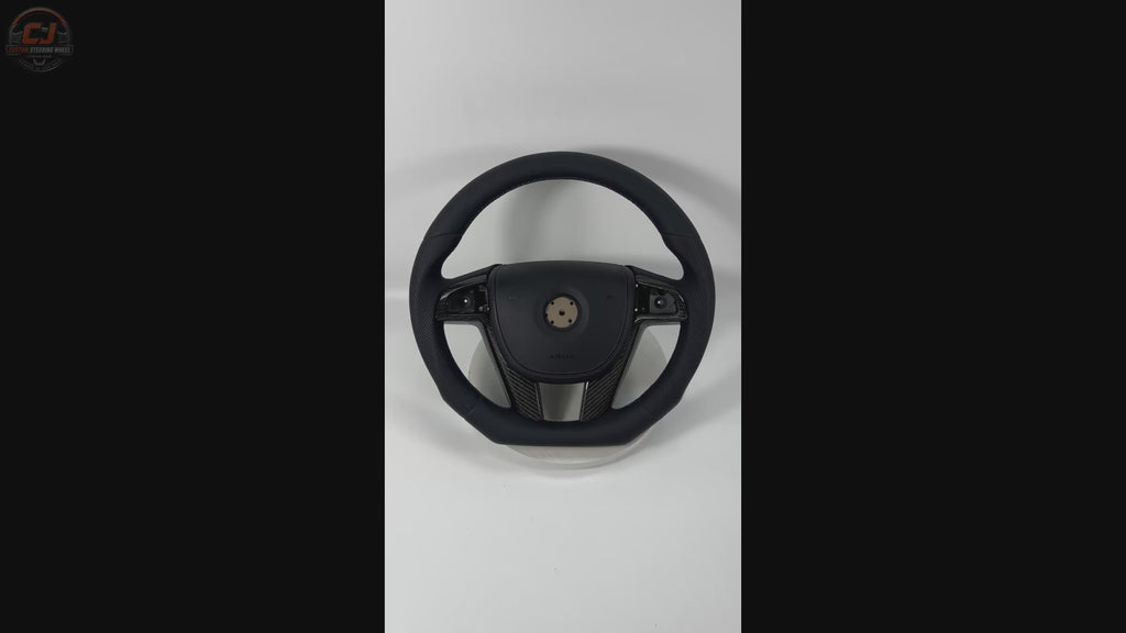 FOR Holden Commodore VE/Pontiac G8 Steering Wheel - Black Smooth Leather & Black Perforated Leather & Airbag Cover - CJ Mod Garage & Video Showcase