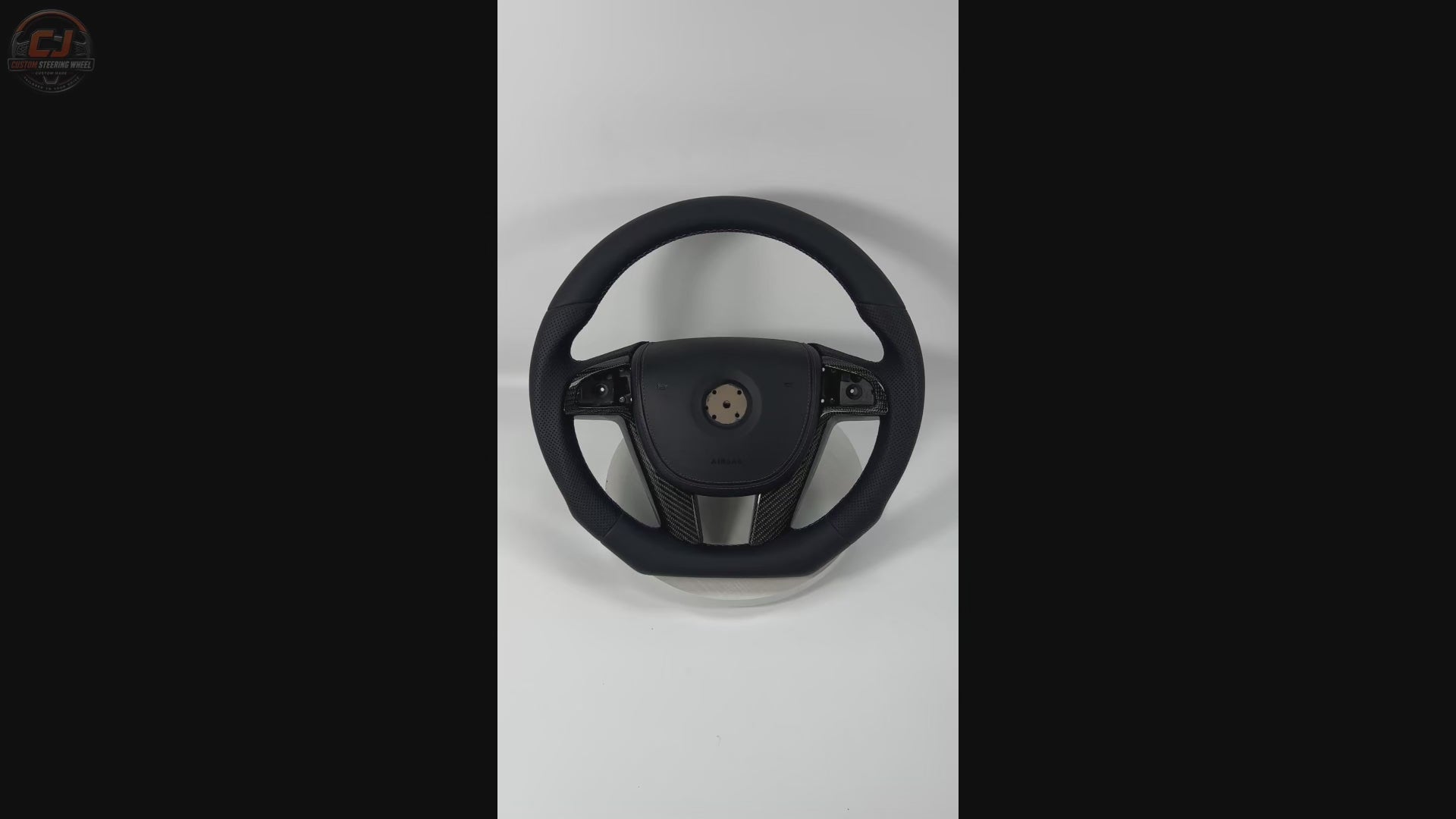 FOR Holden Commodore VE/Pontiac G8 Steering Wheel - Black Smooth Leather & Black Perforated Leather & Airbag Cover - CJ Mod Garage & Video Showcase