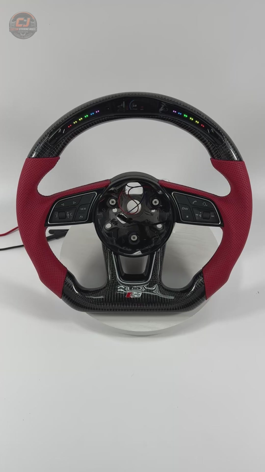 Carbon Fiber Audi Steering Wheel for A1 A3 A4 A5 A6 A7 C6 C7 S3 S4 S5 S7 Q3 Q5 Q7 SQ5 RS RS3 RS5 RS6 B8 B9 8P 8V R8 TT -CJ Mod Garage 83