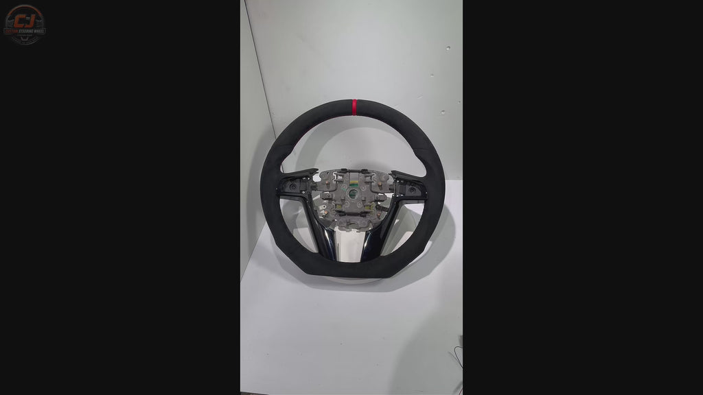 FOR Holden Commodore VE/Pontiac G8 Steering Wheel - Black Alcantara & Red Stripes  - CJ Mod Garage & Video Showcase
